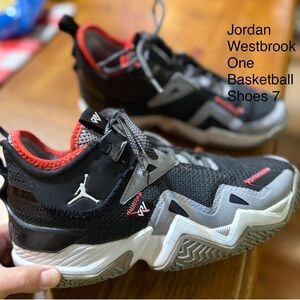 Jordan Westbrook One Kids Sneakers - Black and Red